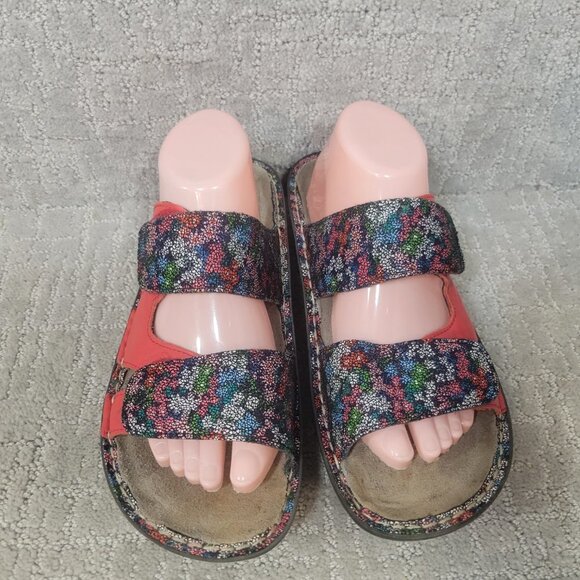 Alegria PG Lite Womens Size 42 Slide Leather Floral Wedge Sandals - Picture 6 of 11